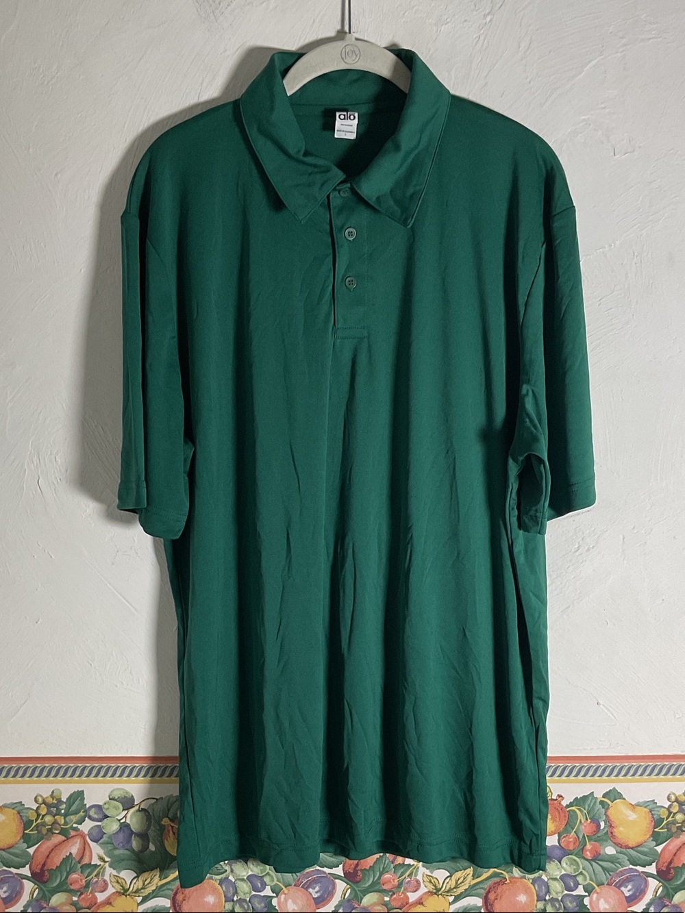 All Sport Green Short Sleeve Performance Golf Polo Shirt Size L